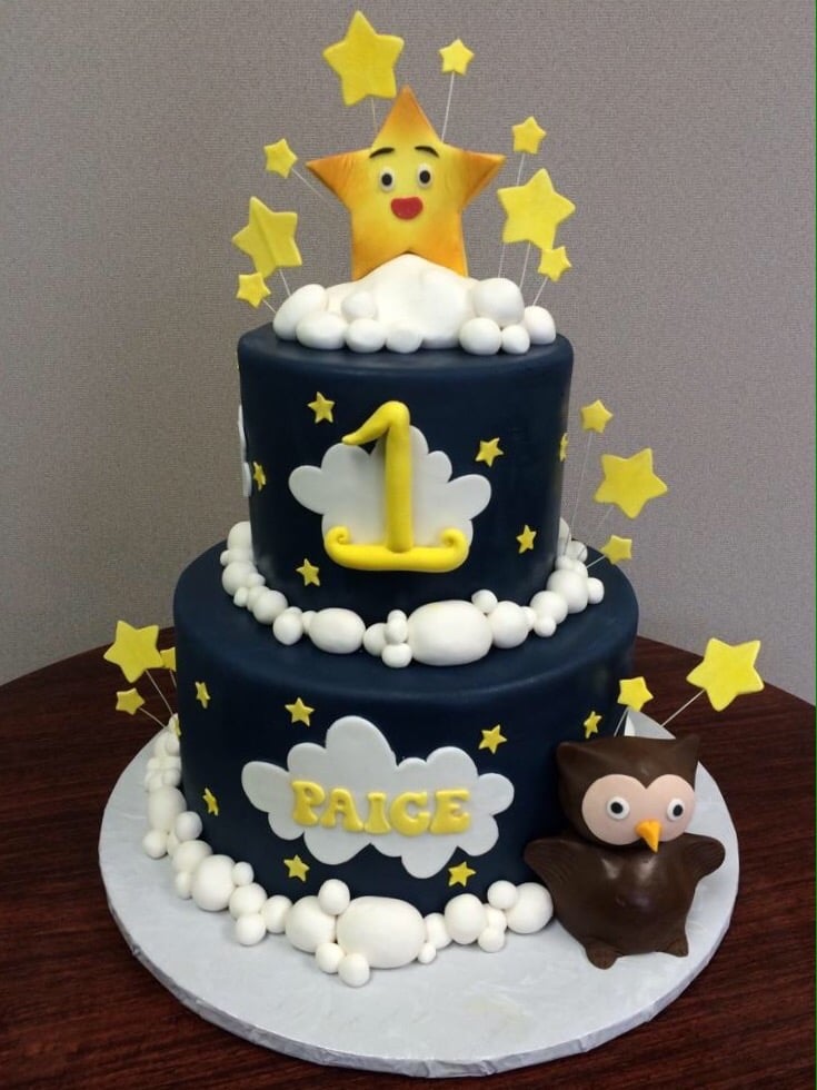 Starry themed birthday cake